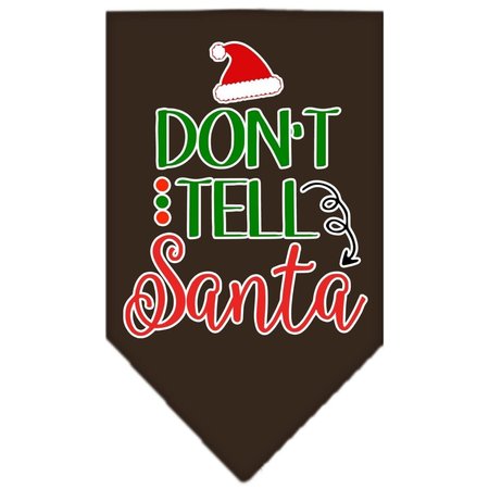 MIRAGE PET PRODUCTS Dont Tell Santa Screen Print BandanaCocoa Small 66-410 SMCO